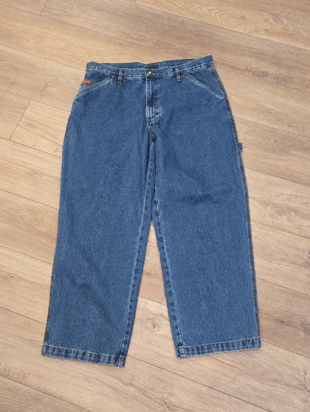 Retro JEEP Men's Relaxed Fit Carpenter Blue Denim Teflon Jeans